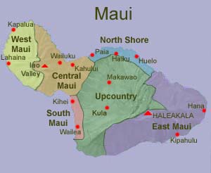 Map of Maui, Hawaii