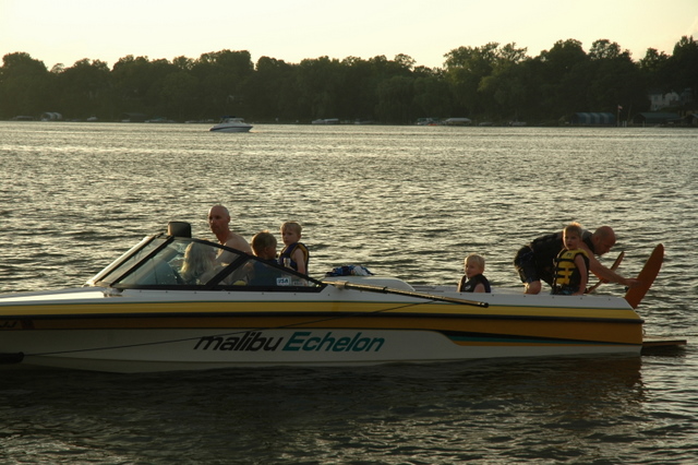 Thomas Rockwell getting ready to water ski on Lake Minnetonka